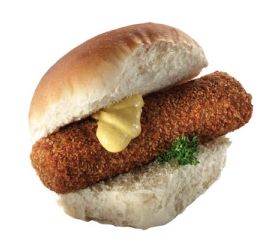 Broodje kroket met mosterd