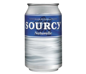 Blikje Sourcy bronwater, plat